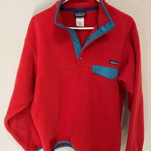 Vintage Patagonia orange and green Fleece Pullover